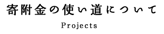 寄附金の使い道について　Projects